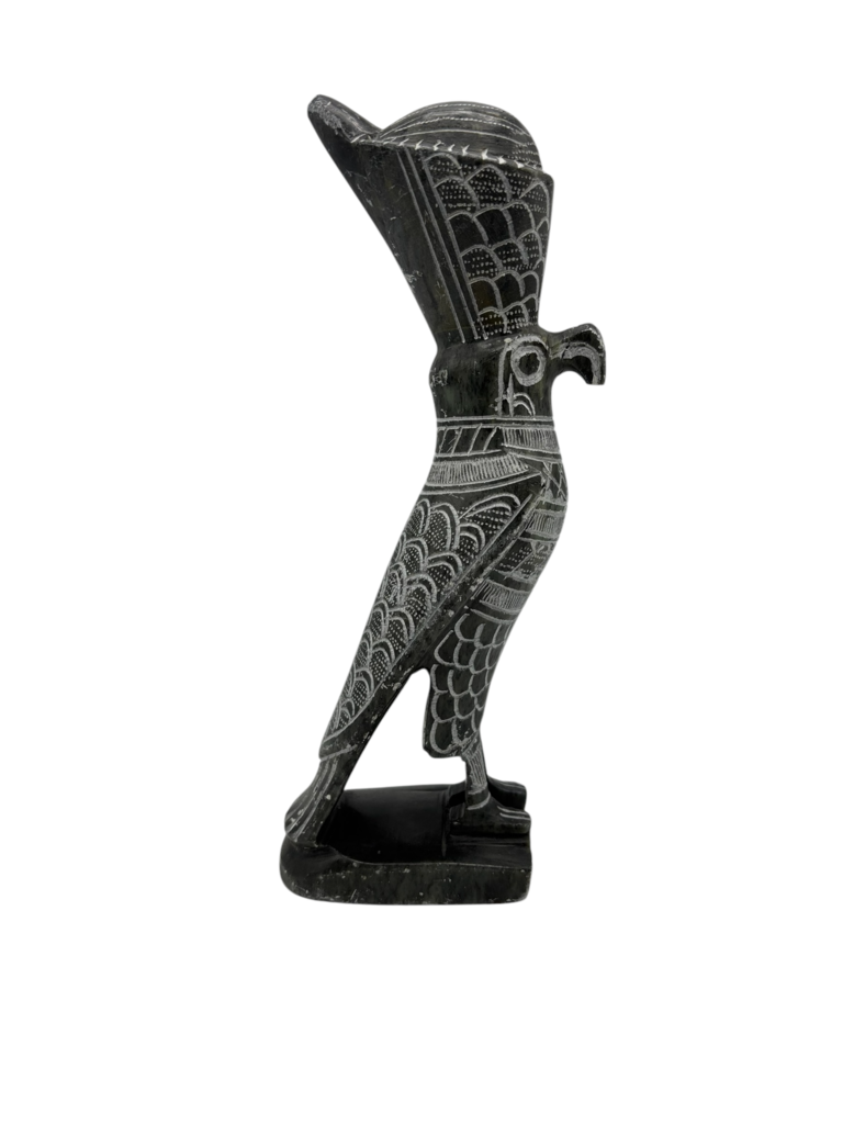 Egyptian Soap Stone Sculpture Hawk Figure /j