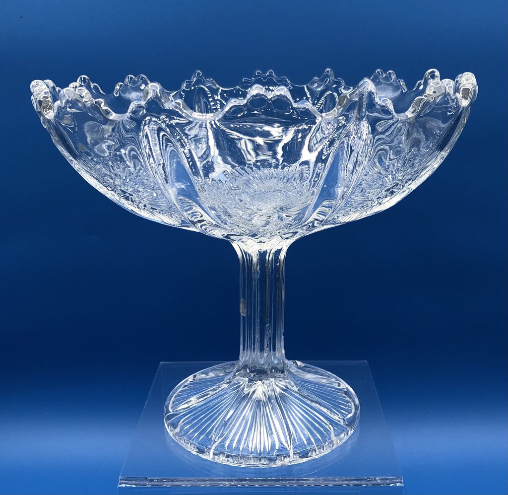 Antique J.B.Higbee Paneled Thistle Glass Compote /b