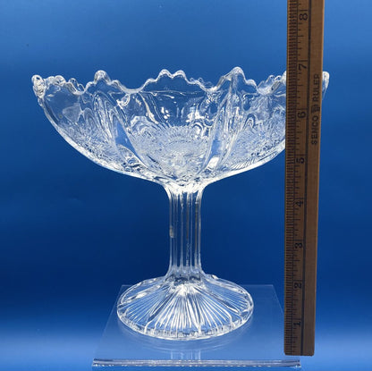 Antique J.B.Higbee Paneled Thistle Glass Compote /b