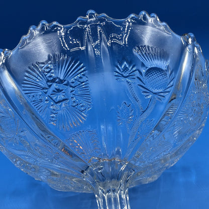 Antique J.B.Higbee Paneled Thistle Glass Compote /b