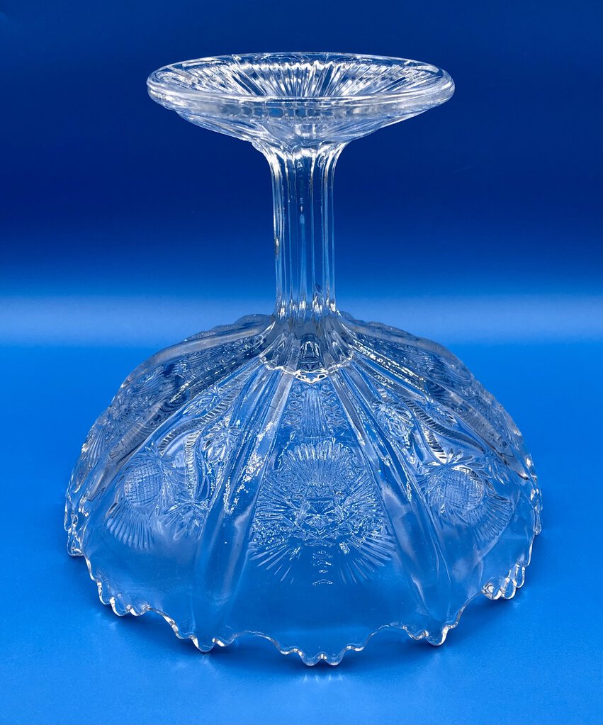 Antique J.B.Higbee Paneled Thistle Glass Compote /b