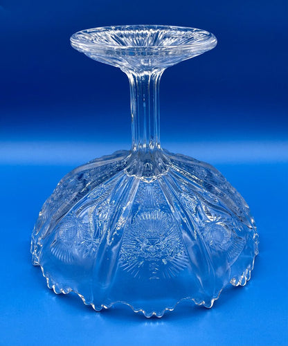 Antique J.B.Higbee Paneled Thistle Glass Compote /b