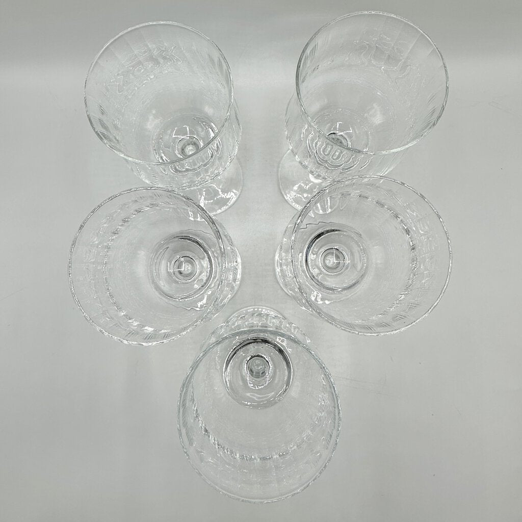 Set Of 5 Luigi Bormioli Canaletto Straight Optic 7 1/8” Wine Glasses /cb