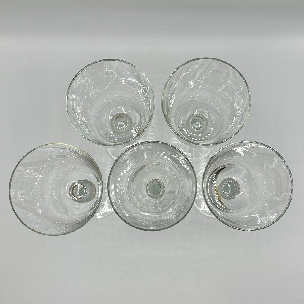 Set Of 5 Vintage Fostoria Romania KRISTINA 9 Inch Water Goblets /cb