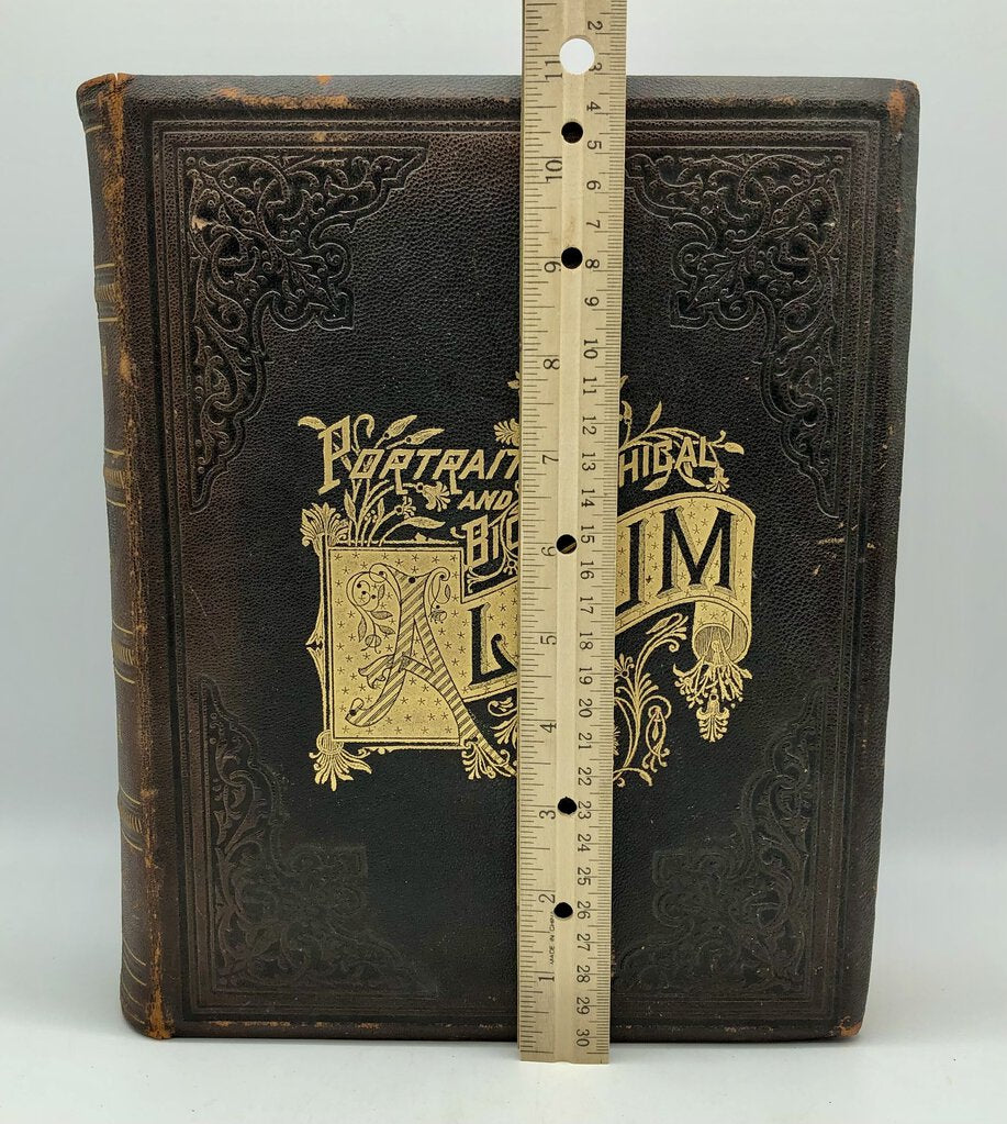 1891 Portrait & Biographical Ionia & Montcalm County Michigan Leather Bound Album Book /b