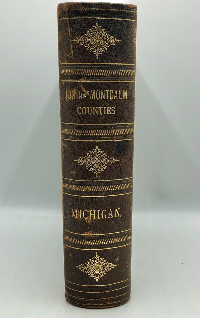 1891 Portrait & Biographical Ionia & Montcalm County Michigan Leather Bound Album Book /b