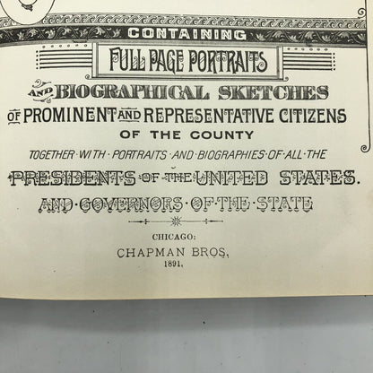 1891 Portrait & Biographical Ionia & Montcalm County Michigan Leather Bound Album Book /b