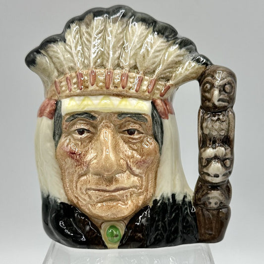 Vintage Royal Doulton Character Jug NORTH AMERICAN INDIAN D6614 Made In England /cb