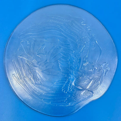 Vintage Verde Pinho Crystal “Angel With Ribbon” Limited Edition Textured Crystal Plate Signed & Numbered Made in Portugal /cb