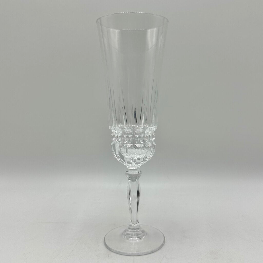 Set Of 6 Vintage Cristal D’Arques Villeneuve Lead Crystal 18cl Champagne Flutes /cb