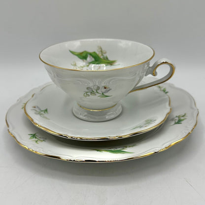Vintage Winterling Bavaria LILLY 3 Piece Afternoon Tea Set-Footed Teacup, Saucer and Dessert Plate Germany /cb