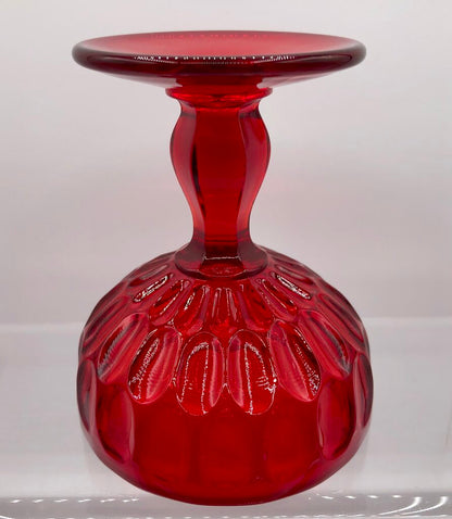 Set of 4 Fenton Thumbprint Ruby Red Champagne/ Sherbet Glasses /b