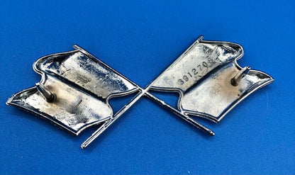 Original 1968 - 1972 Corvette Front Nose X Flag Emblem Detroit Made /b