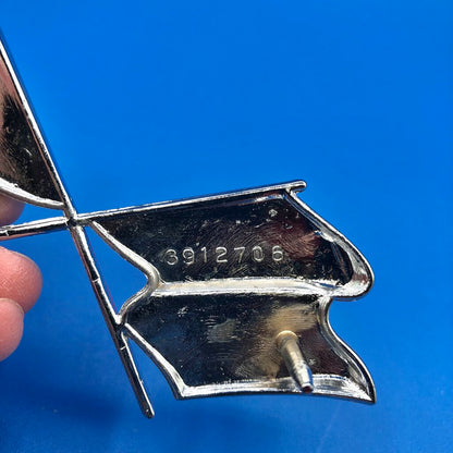 Original 1968 - 1972 Corvette Front Nose X Flag Emblem Detroit Made /b