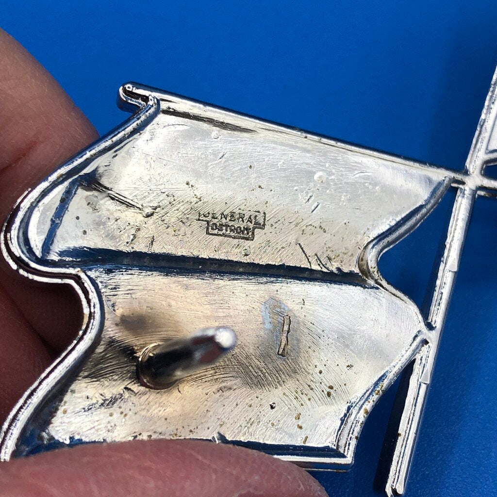 Original 1968 - 1972 Corvette Front Nose X Flag Emblem Detroit Made /b
