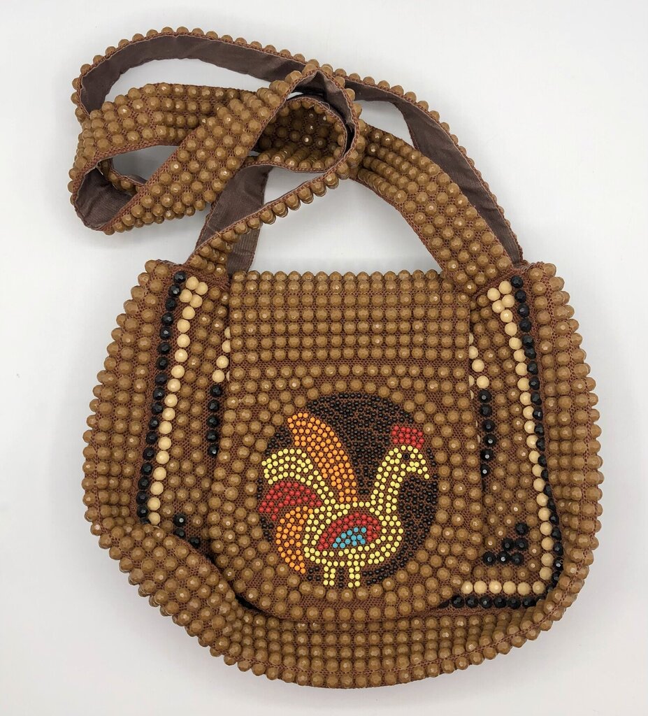 Vintage Roger Van S Beaded Handbag w/ Rooster /b