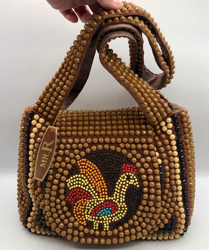 Vintage Roger Van S Beaded Handbag w/ Rooster /b