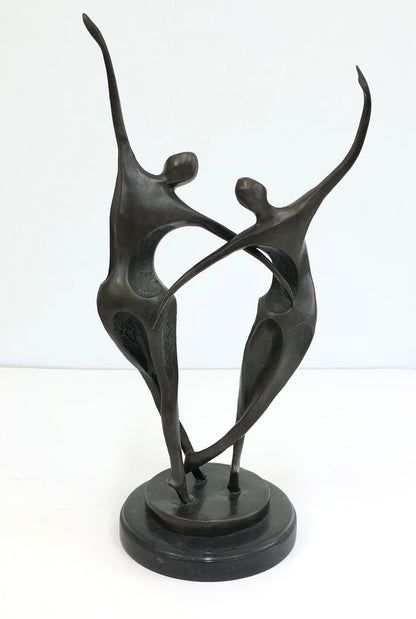 Kunst & Ambiente/ Miguel Fernando Lopez Abstract Dancers Bronze Sculpture /b