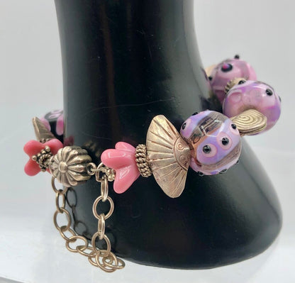 Artisan Made Glass Bead Earrings & Bracelet Set /b