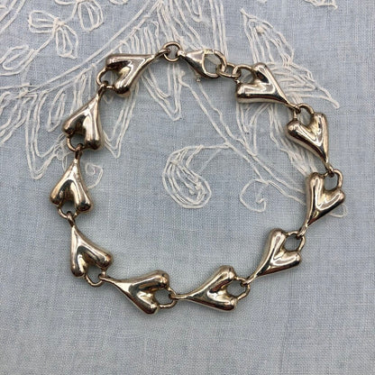 Robert Lee Morris 925 Sterling Silver Heart Link Bracelet /b