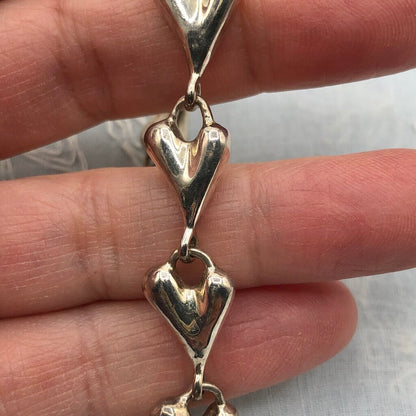 Robert Lee Morris 925 Sterling Silver Heart Link Bracelet /b