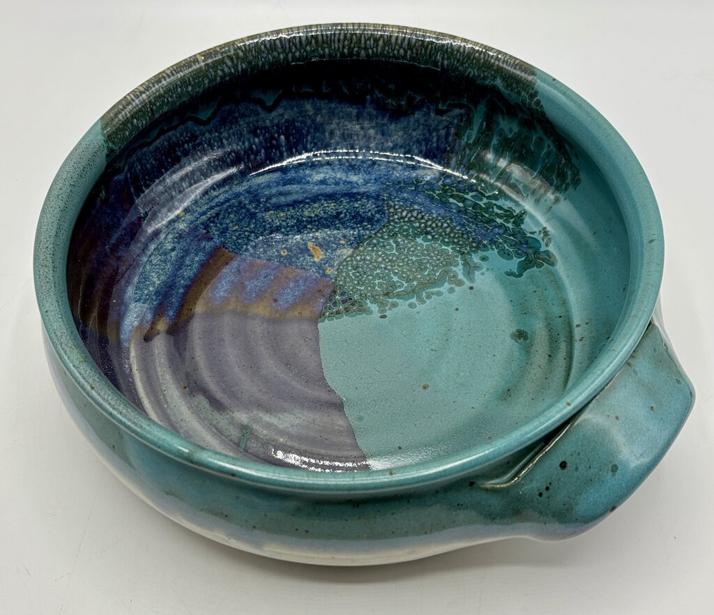 Handmade Pottery Casserole/Serving Dish w/ Handles /j