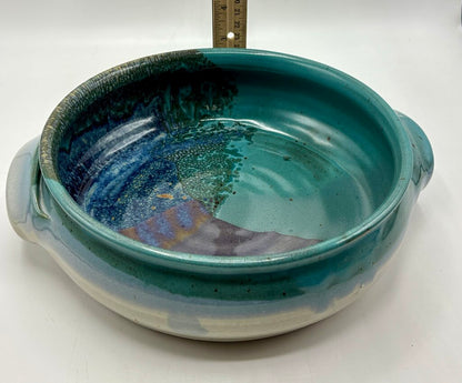 Handmade Pottery Casserole/Serving Dish w/ Handles /j
