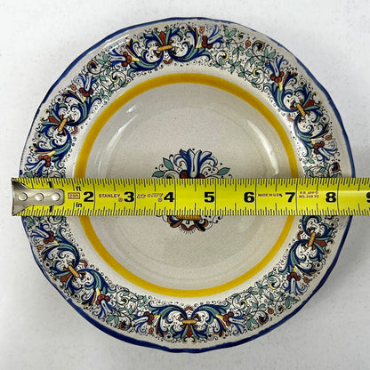 4 Vintage Meridiana Ceramiche Rim Soup/ Pasta Bowls 8.5” Made In Italy Blue /cb