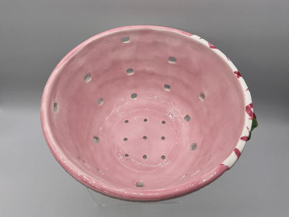Vintage Bella Casa by Ganz Ceramic Cherry & Hearts Basket Strainer