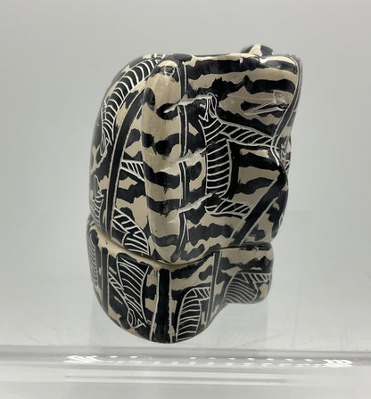 Vintage Genuine Besmo Hand Carved Soapstone Elephant Trinket Box Kenya /s
