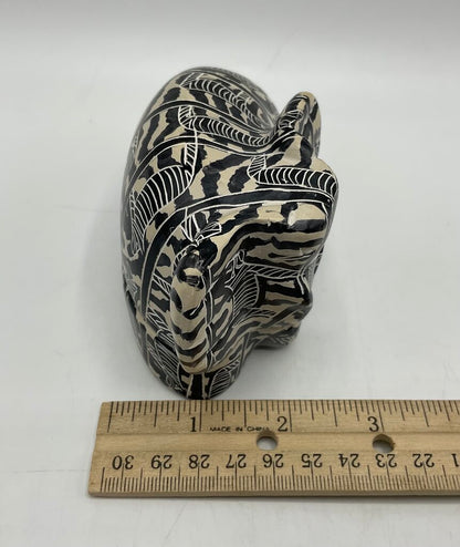 Vintage Genuine Besmo Hand Carved Soapstone Elephant Trinket Box Kenya /s