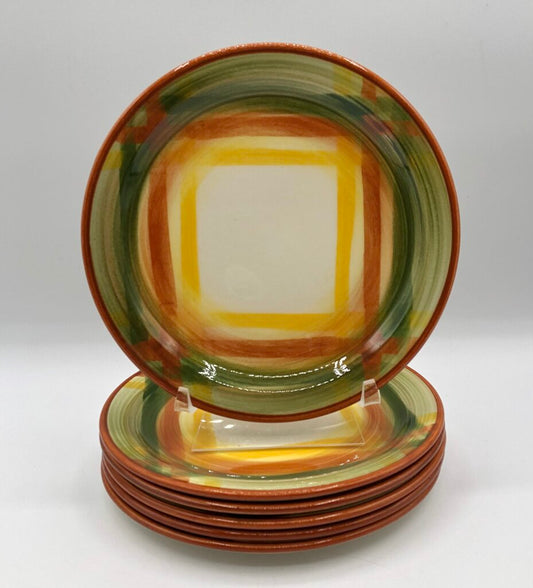 6 Vtg Vernonware Homespun 6” Bread Plates /b