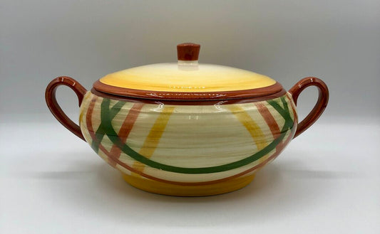 Vernon Kilns Vernonware Homespun Covered Casserole /b