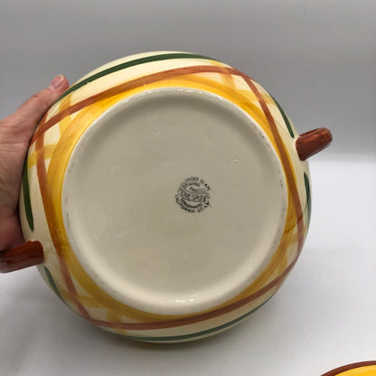 Vernon Kilns Vernonware Homespun Covered Casserole /b
