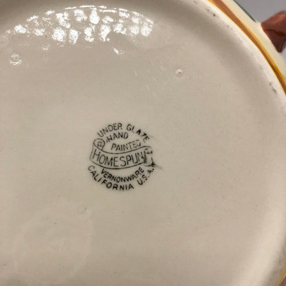 Vernon Kilns Vernonware Homespun Covered Casserole /b