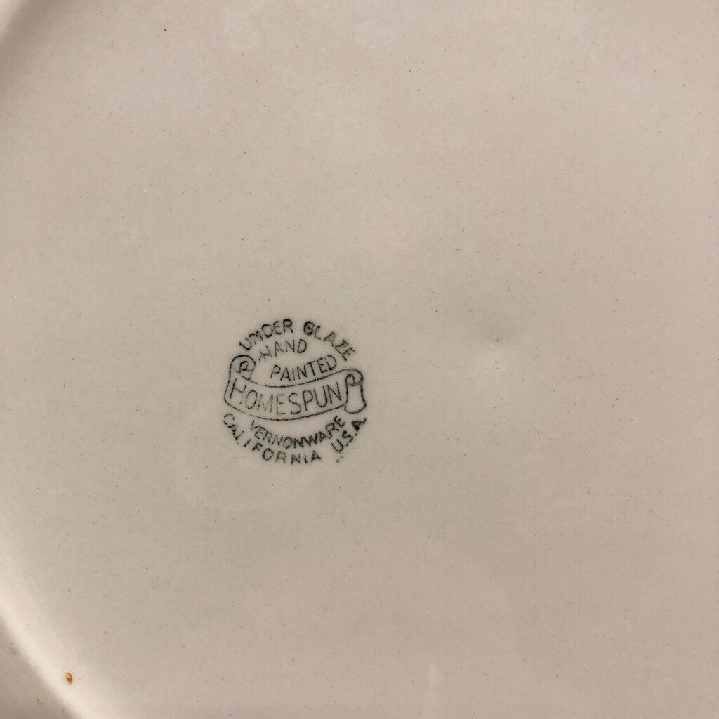 Vernon Kilns Vernonware Homespun 12” Serving Platter /b