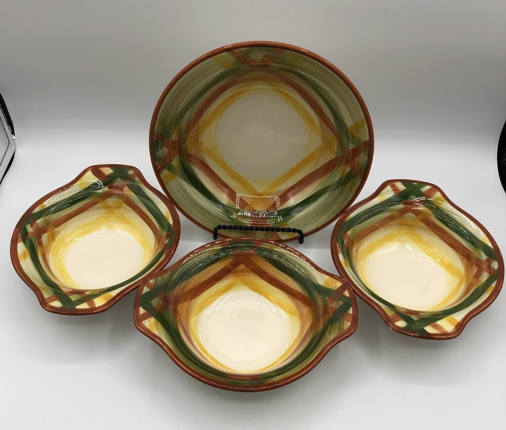 Vernon Kilns Vernonware 4pc Homespun Bowl Set /b