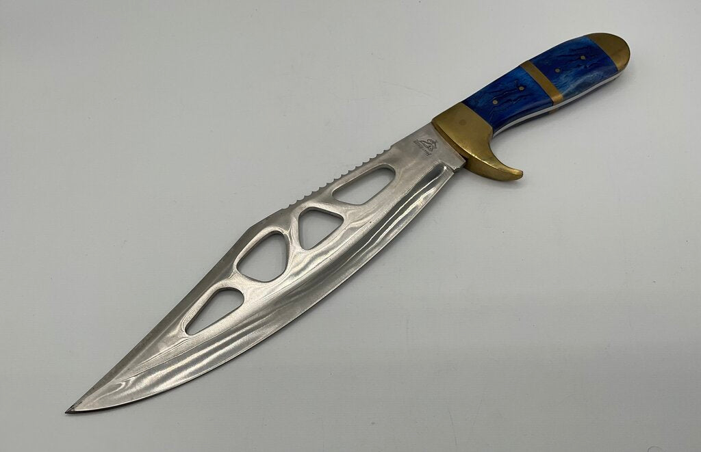 Frost Cutlery Trail Blazer Bowie Knife 15” Overall Length 10” Blade w/ Leather Sheath & Box 14-185BLWG /s