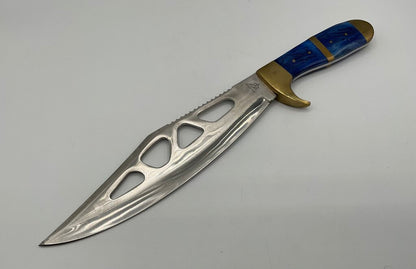 Frost Cutlery Trail Blazer Bowie Knife 15” Overall Length 10” Blade w/ Leather Sheath & Box 14-185BLWG /s