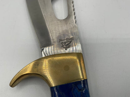 Frost Cutlery Trail Blazer Bowie Knife 15” Overall Length 10” Blade w/ Leather Sheath & Box 14-185BLWG /s
