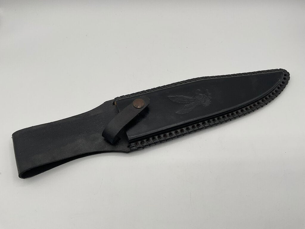 Frost Cutlery Trail Blazer Bowie Knife 15” Overall Length 10” Blade w/ Leather Sheath & Box 14-185BLWG /s