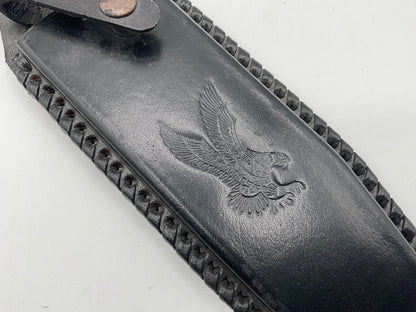 Frost Cutlery Trail Blazer Bowie Knife 15” Overall Length 10” Blade w/ Leather Sheath & Box 14-185BLWG /s