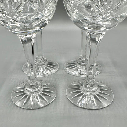 Set of 4 Vintage Bohemia Crystal Crystalex 6 3/4” Fan Cut Crystal Wine Glasses BOC58 /cb