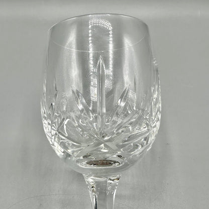Set of 4 Vintage Bohemia Crystal Crystalex 6 3/4” Fan Cut Crystal Wine Glasses BOC58 /cb