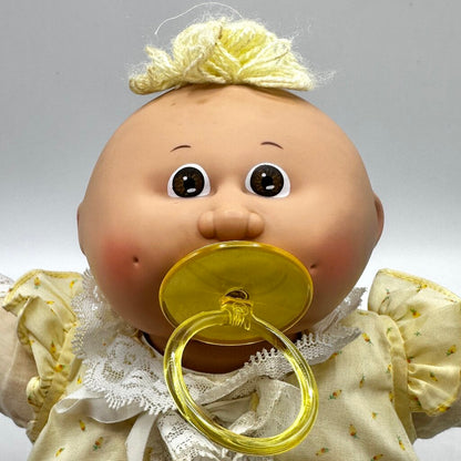 1985 Cabbage Patch Preemie Baby Doll 14” Blond Hair Brown Eyes Original Outfit /cb