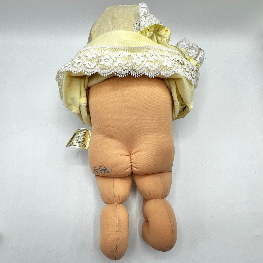 1985 Cabbage Patch Preemie Baby Doll 14” Blond Hair Brown Eyes Original Outfit /cb