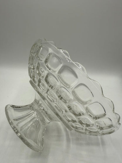 MCM Federal Glass Pedestal Serving Bowl 5.5” tall /rb