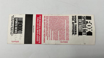 Detroit Tigers 1999 Opening Day Tiger Stadium Ticket vs. Minnesota Twins /so