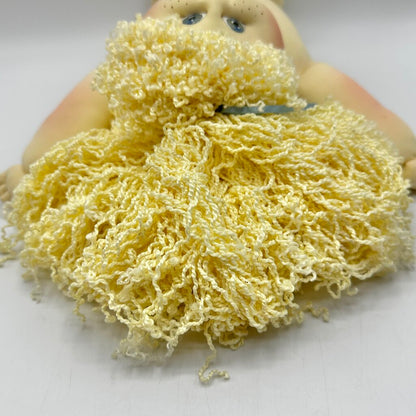 Vintage 1990 Cabbage Patch Soft Sculpture Doll Blue Eyes Blonde Hair No Papers/Clothes /cb