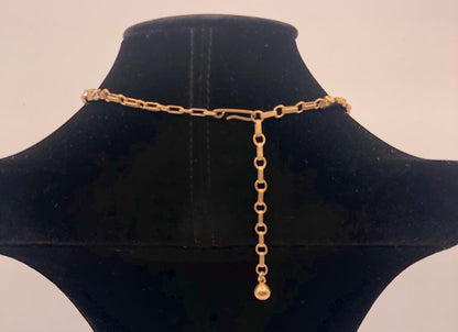 Vintage Reticulated Rhinestone Gold Tone Collar Necklace /b